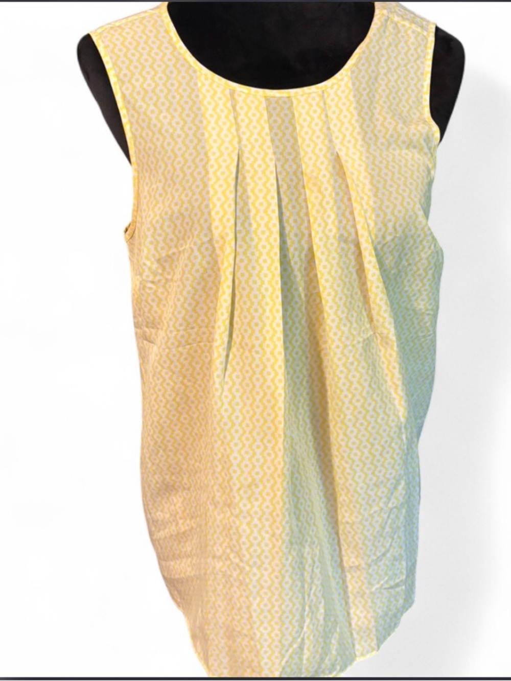 Michael Kors Yellow Pleated Sleeveless Tank Top